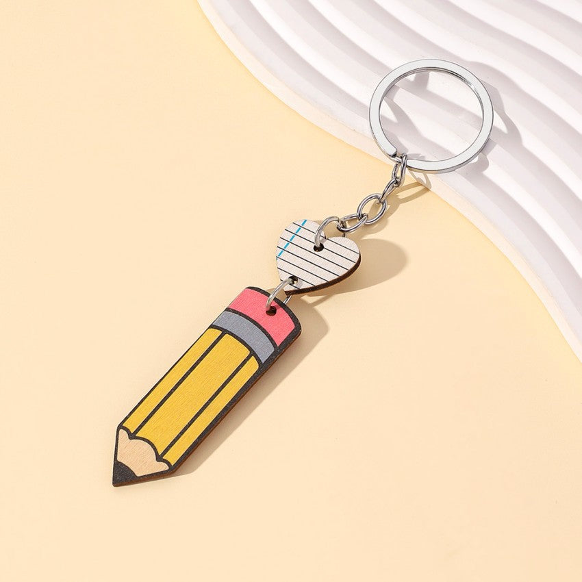 Wholesale Wooden Pencil Teacher's Day Gift Keychain